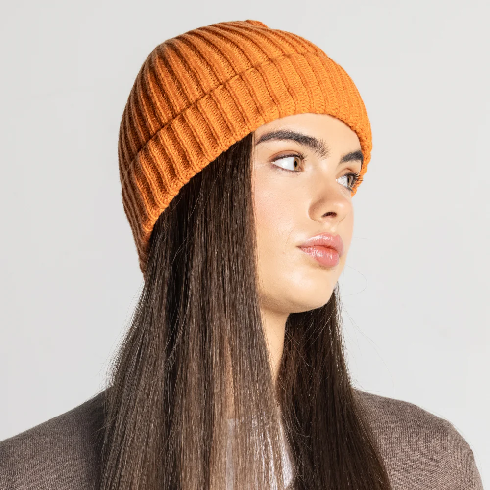 100% Cashmere Ribbed Unisex Beanie Hat by Isla Cashmere - Image 11