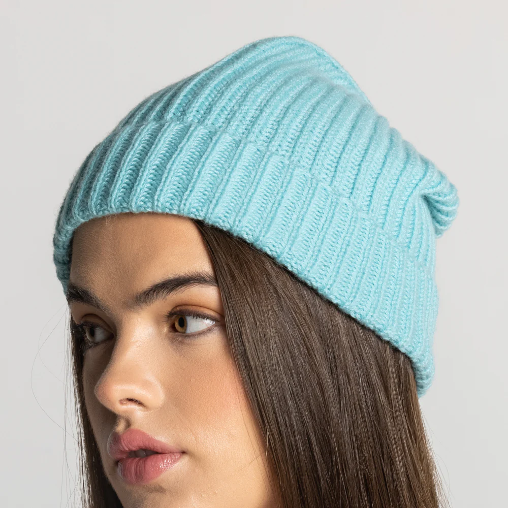 100% Cashmere Ribbed Unisex Beanie Hat by Isla Cashmere - Image 13