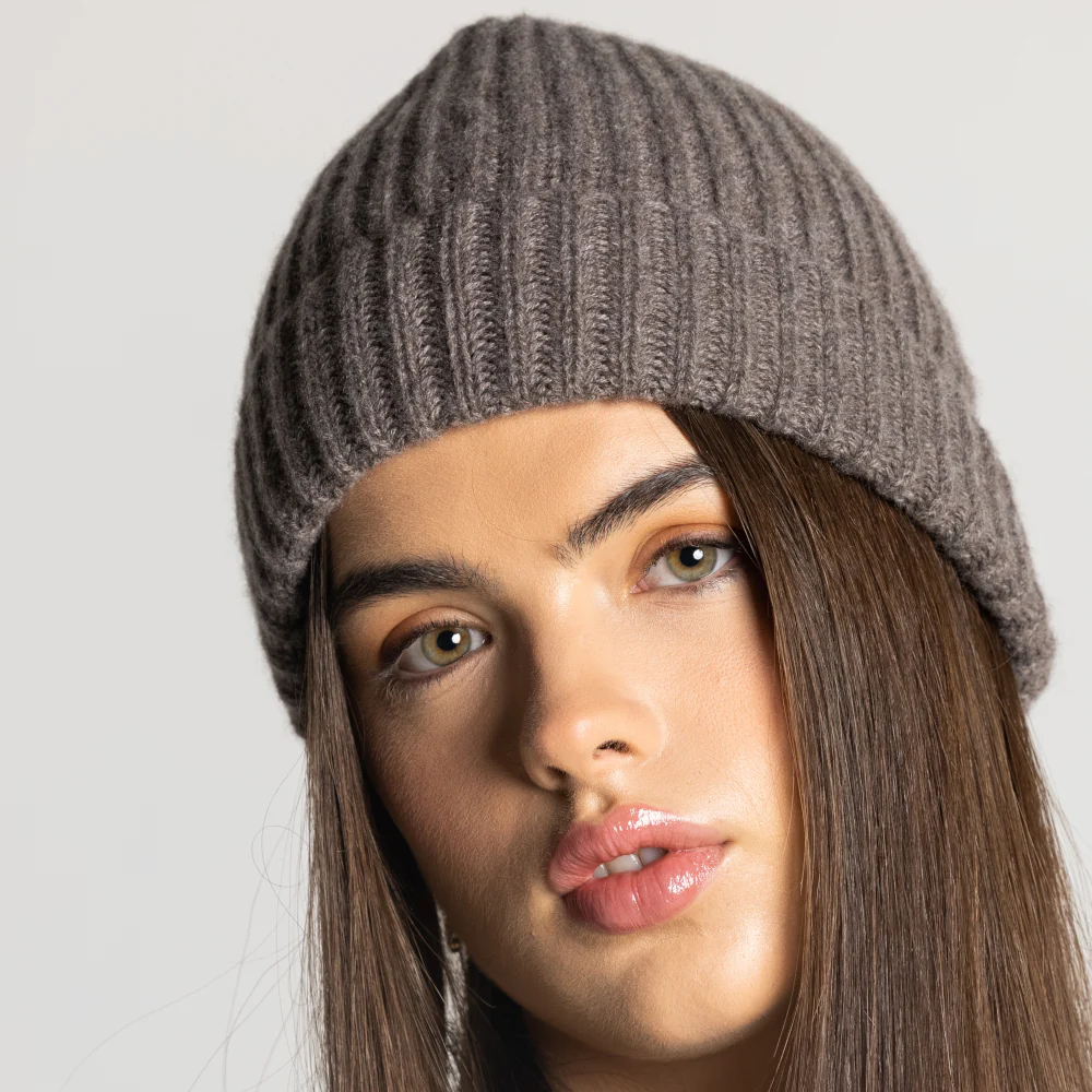 100% Cashmere Ribbed Unisex Beanie Hat by Isla Cashmere - Image 16