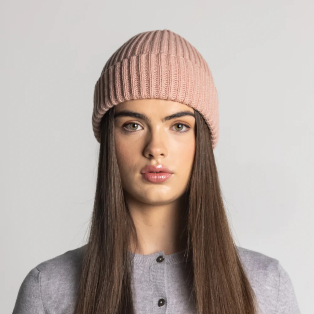 100% Cashmere Ribbed Unisex Beanie Hat by Isla Cashmere - Image 17