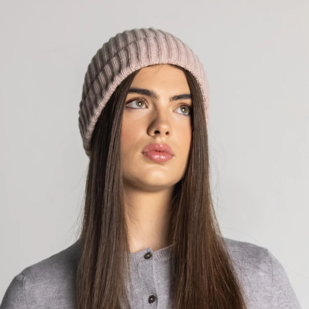 100% Cashmere Ribbed Unisex Beanie Hat by Isla Cashmere - Image 20