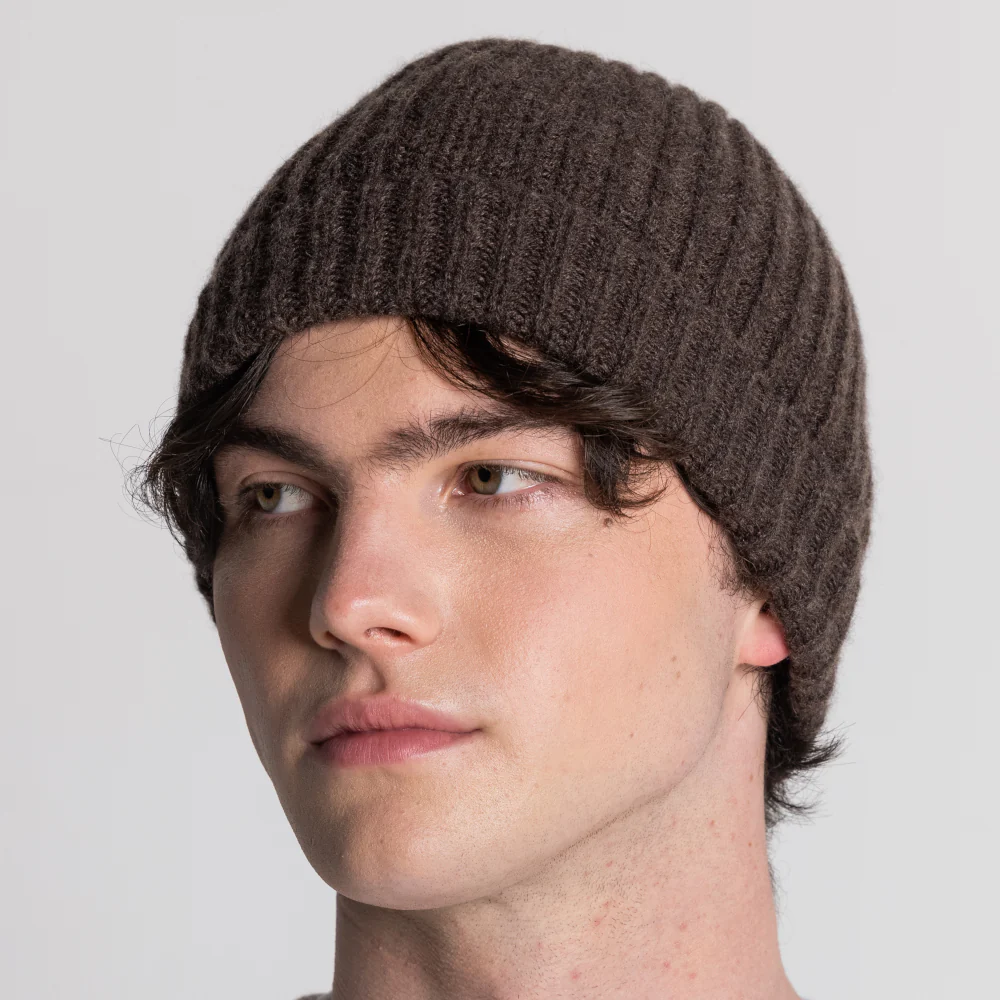 100% Cashmere Ribbed Unisex Beanie Hat by Isla Cashmere - Image 25