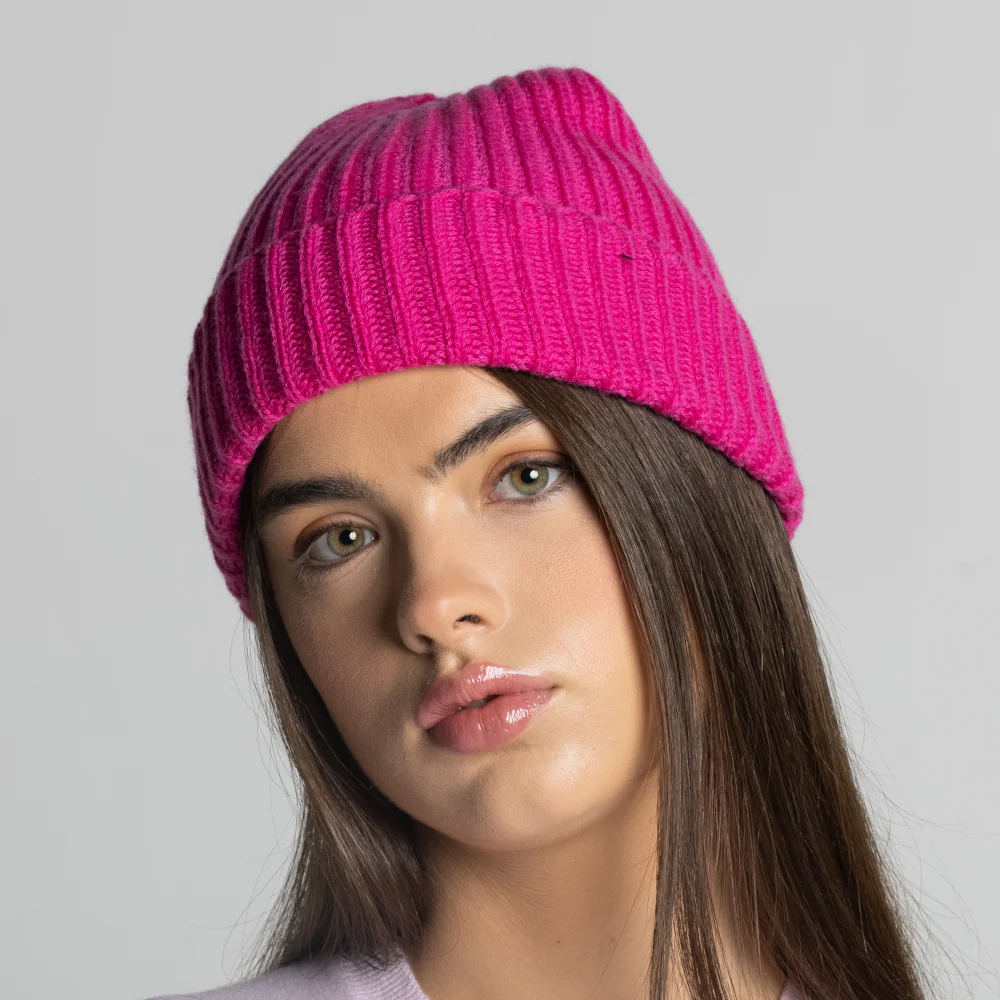 100% Cashmere Ribbed Unisex Beanie Hat by Isla Cashmere - Image 26