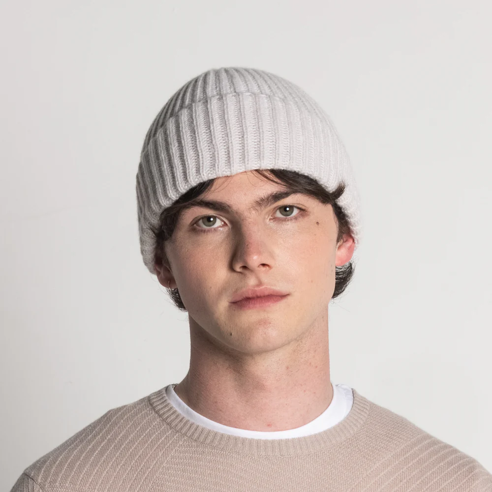 100% Cashmere Ribbed Unisex Beanie Hat by Isla Cashmere - Image 29