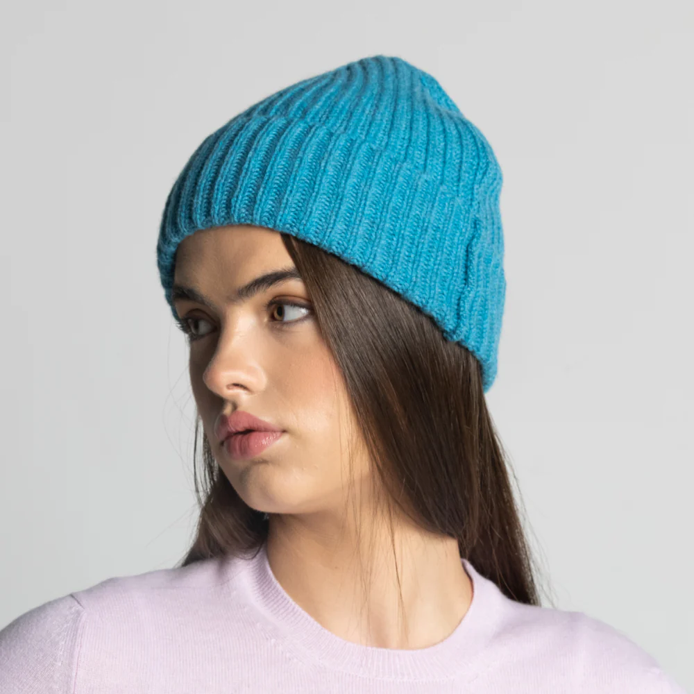 100% Cashmere Ribbed Unisex Beanie Hat by Isla Cashmere - Image 31