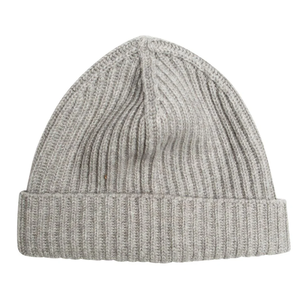 100% Cashmere Ribbed Unisex Beanie Hat by Isla Cashmere - Image 6