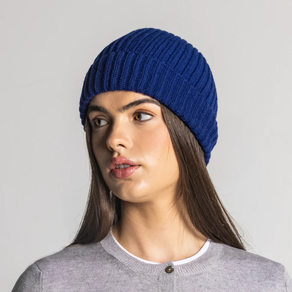 100% Cashmere Ribbed Unisex Beanie Hat by Isla Cashmere - Image 8