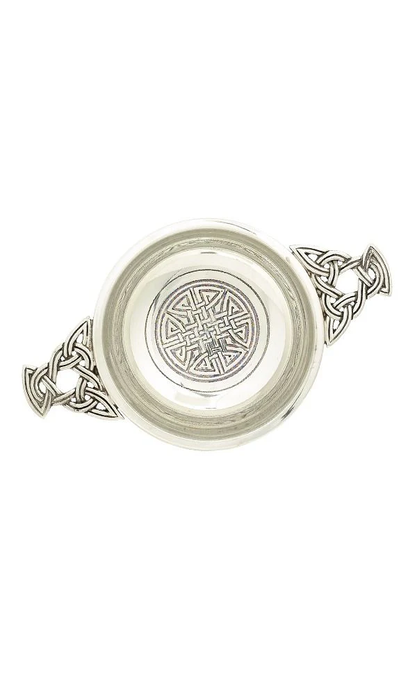 4" Quaich Bowl - Chrome Celtic Design - Image 2