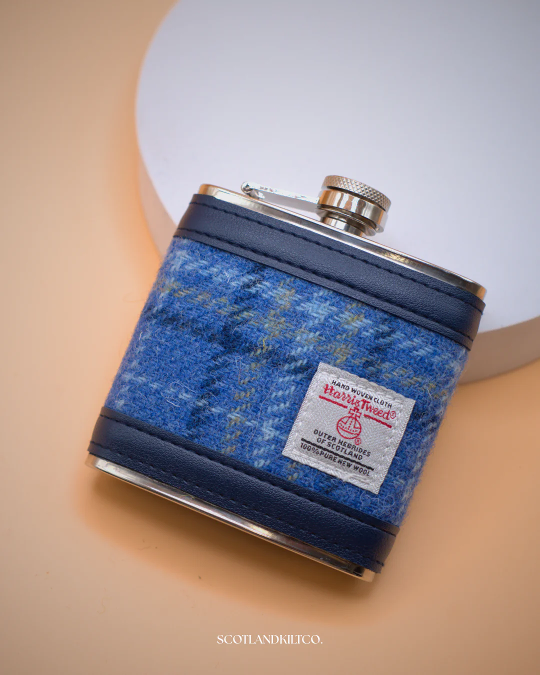 6oz Harris Tweed Hip Flask - Image 3
