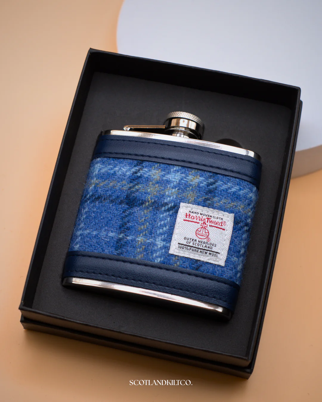 6oz Harris Tweed Hip Flask - Image 4