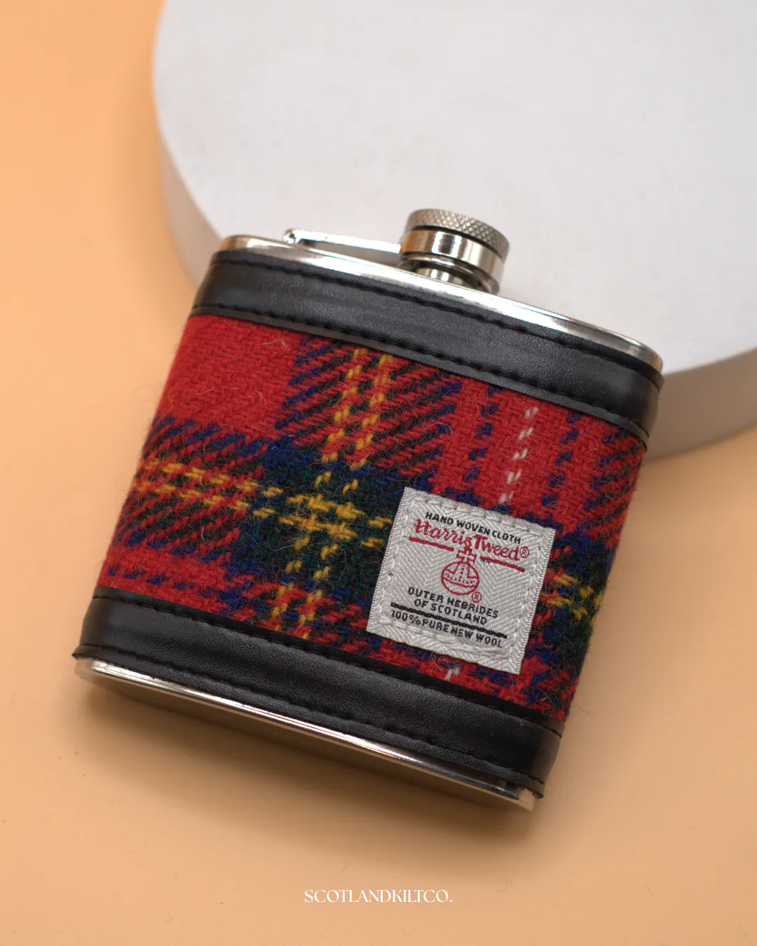 6oz Harris Tweed Hip Flask - Image 5