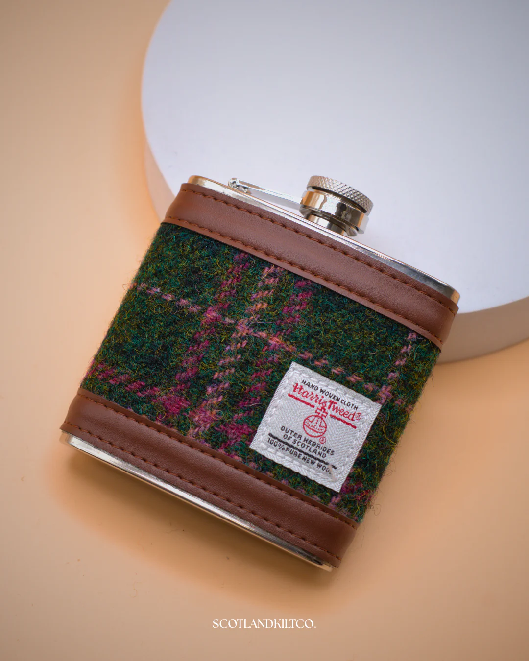 6oz Harris Tweed Hip Flask - Image 8