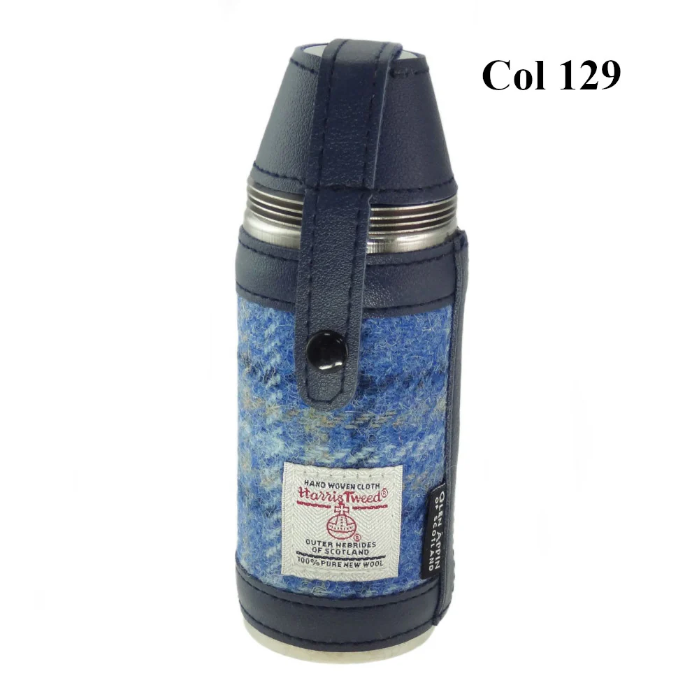 8oz Harris Tweed Hunting Flask and 4 Cups - Image 3