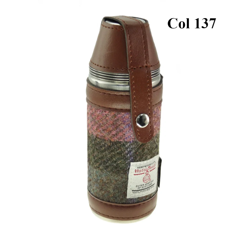 8oz Harris Tweed Hunting Flask and 4 Cups - Image 4