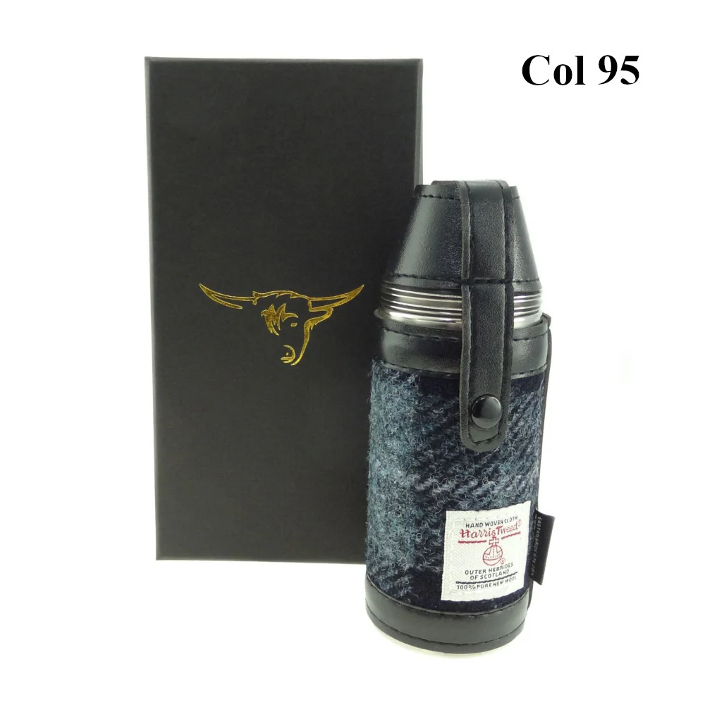 8oz Harris Tweed Hunting Flask and 4 Cups - Image 6