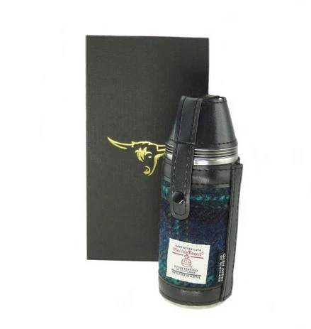 8oz Harris Tweed Hunting Flask and 4 Cups - Image 9
