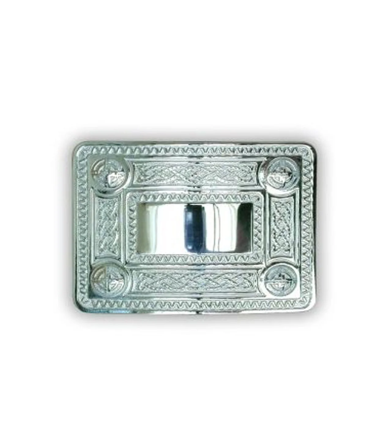 Celtic Knot Belt Buckle - Chrome Finish - Image 2