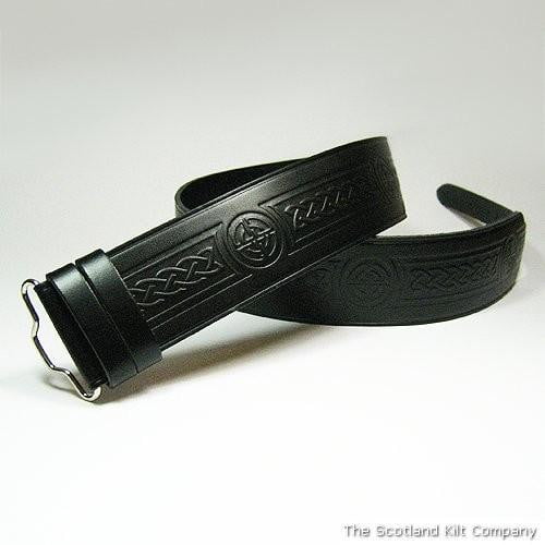 Celtic Knot Hide Embossed Belt - Black - Image 2