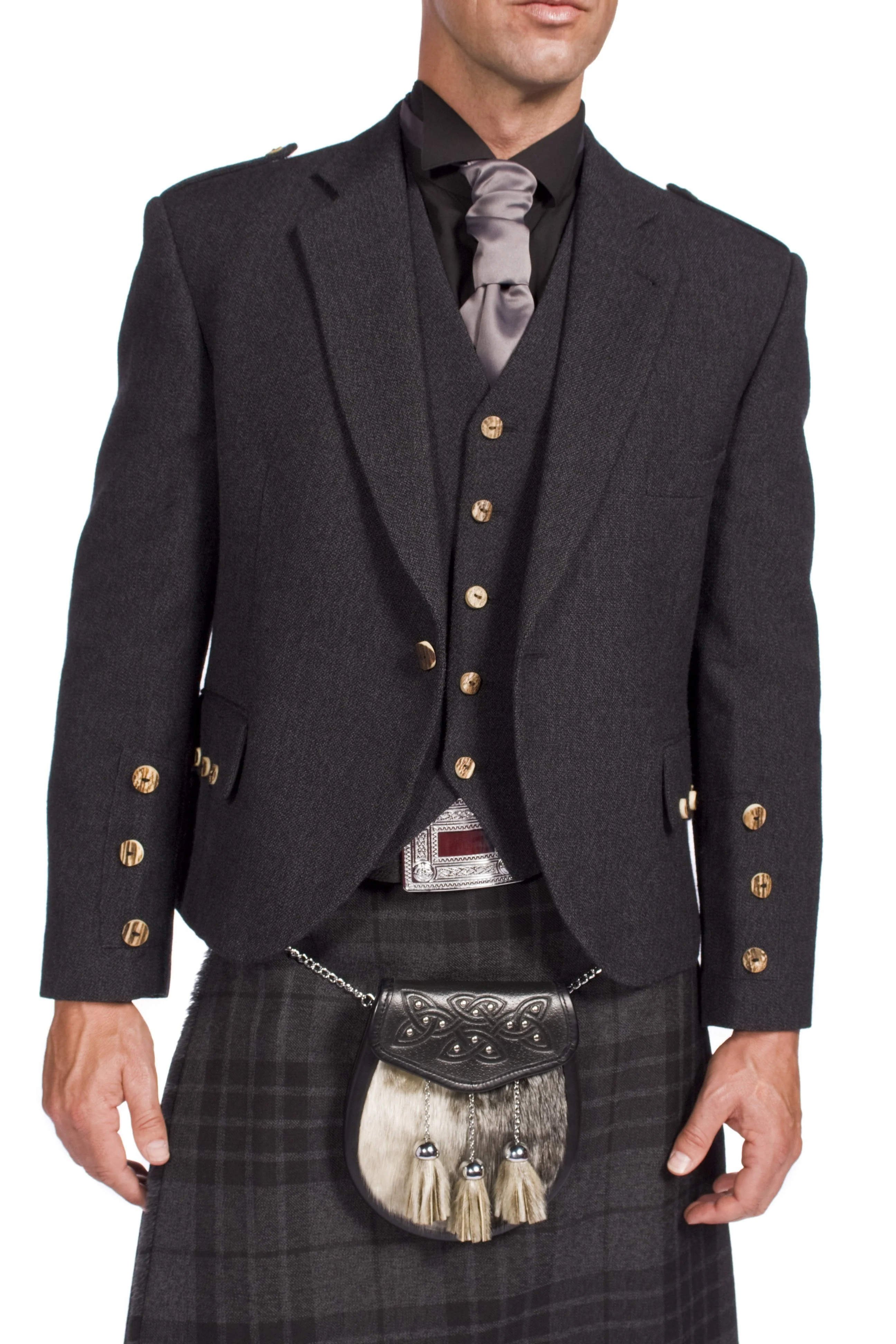 Charcoal Tweed Argyle Hire Outfit - Image 2