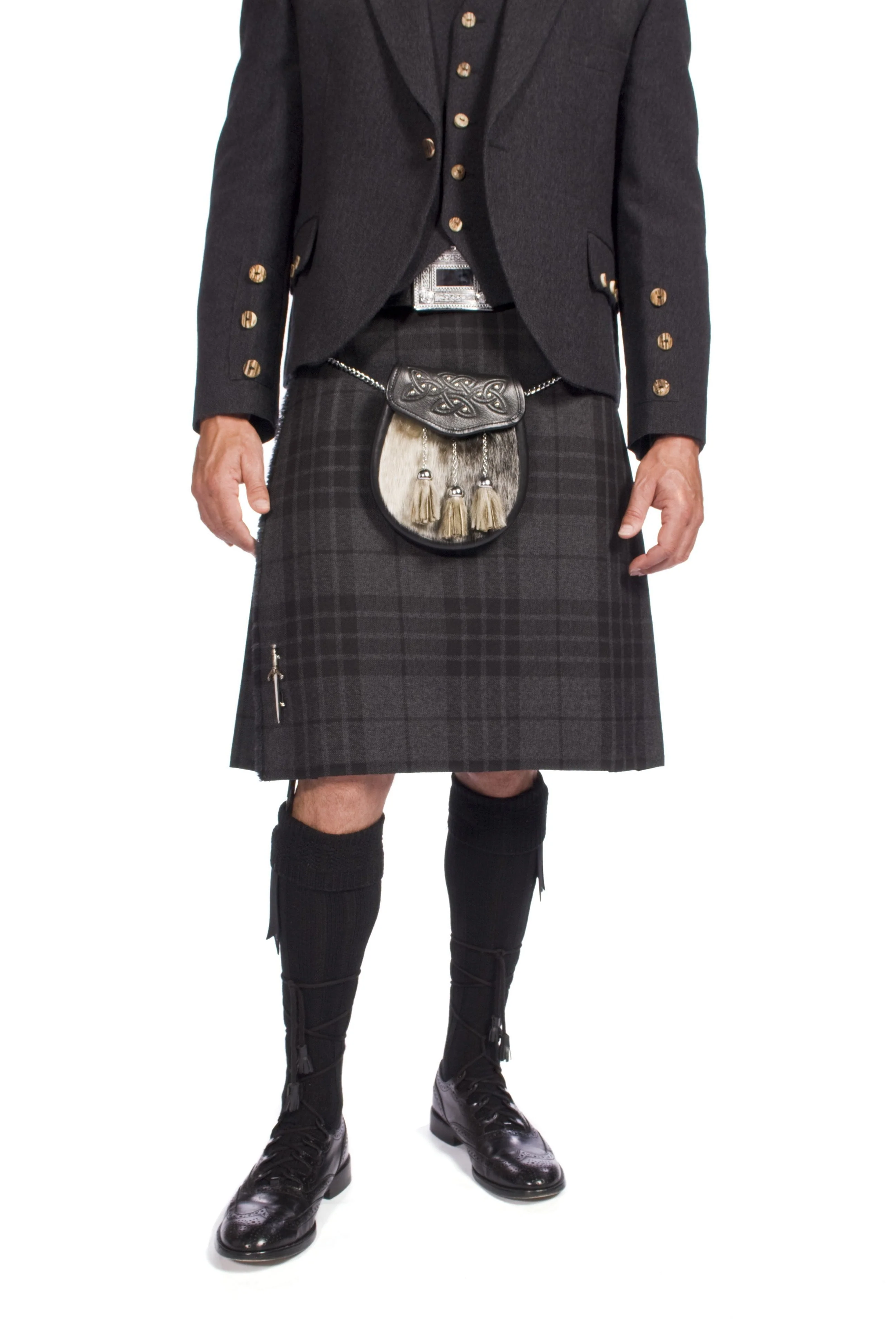 Charcoal Tweed Argyle Hire Outfit - Image 4