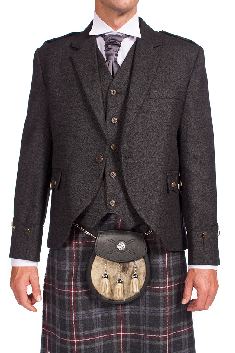 Charcoal Tweed Argyle Jacket 8 Yard Mediumweight Hebridean Tartan Kilt Outfit - Made to Order - Image 3