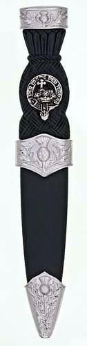 Clan Crest Thistle Sgian Dubh, Plain Top - Chrome/Antique Finish - Made to Order - Image 2