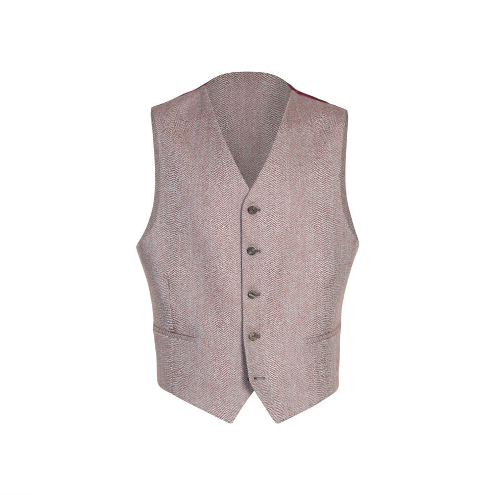 Clunie Tweed Jacket and 5 Button Waistcoat by House of Edgar - Russet - Image 6