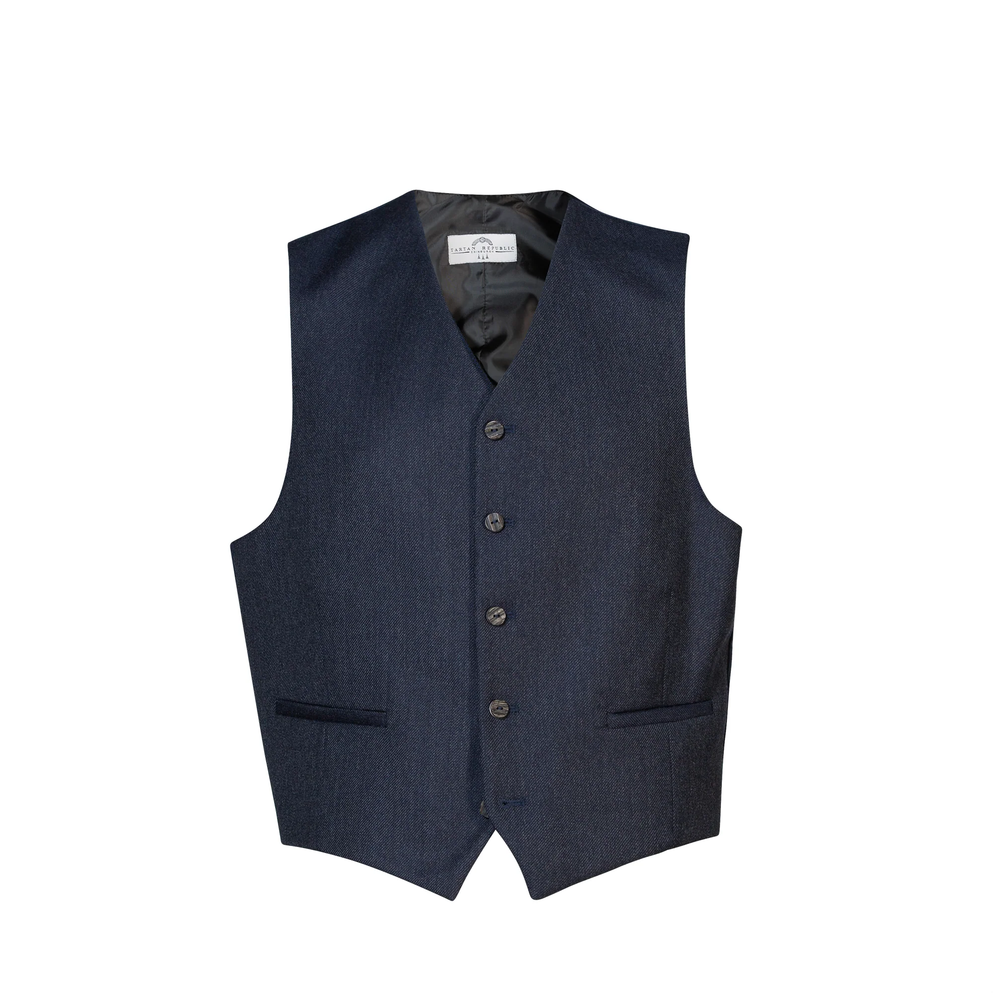 Crail Tweed Jacket and 5 Button Waistcoat by House of Edgar - Midnight - Image 6