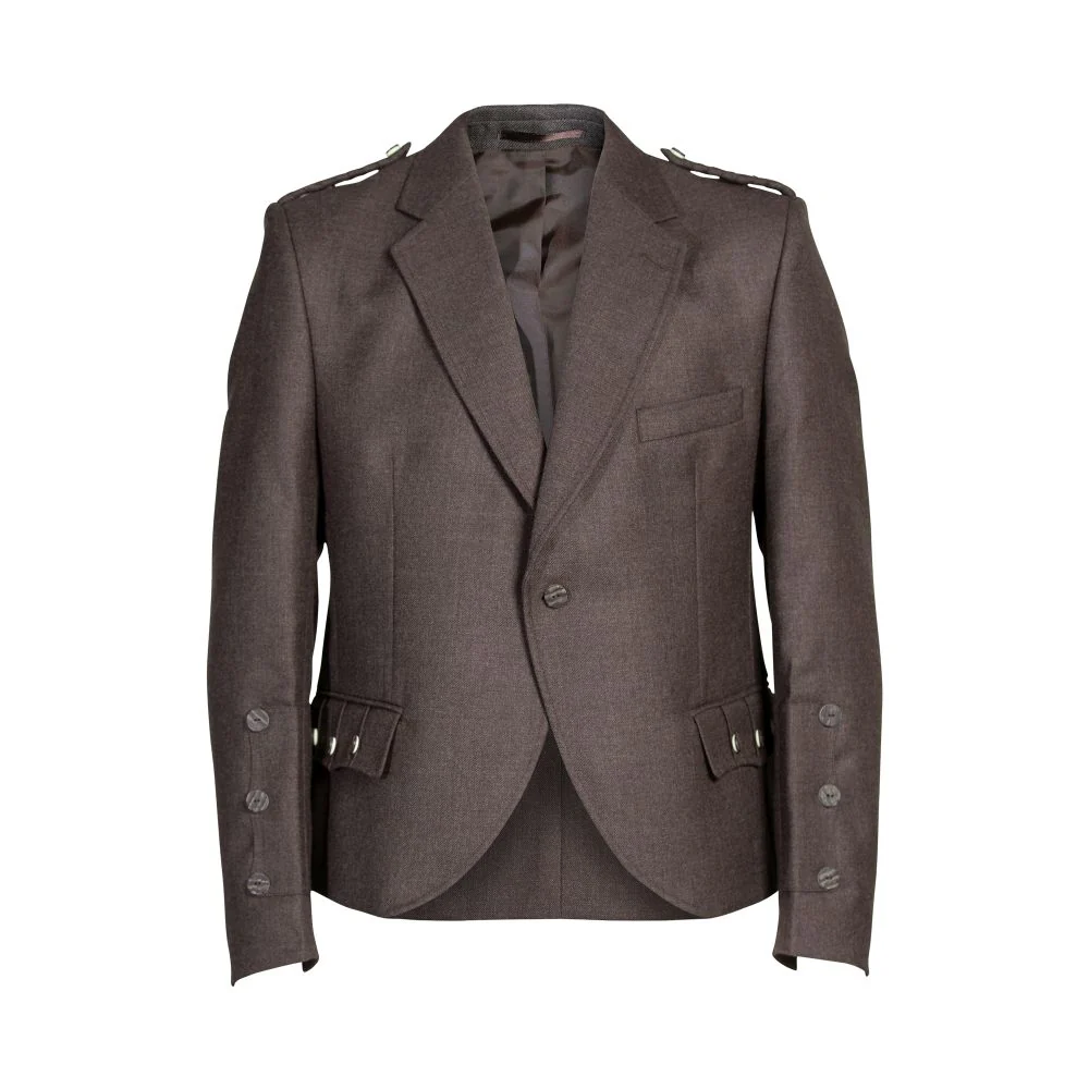 Crail Tweed Jacket and 5 Button Waistcoat by House of Edgar - Peat - Image 4