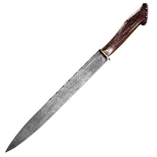 Damascus Steel Dirk with Horn Handle - Image 3