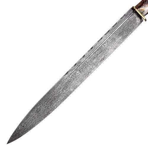 Damascus Steel Dirk with Horn Handle - Image 6