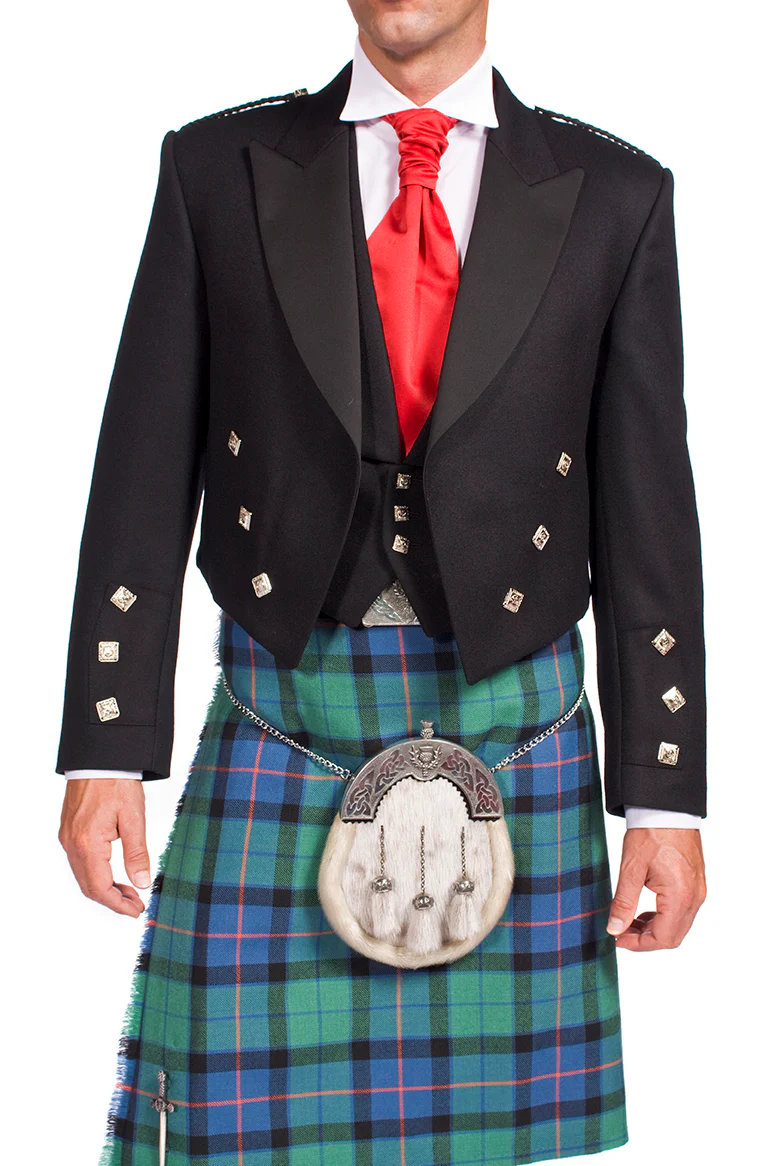 Deluxe Prince Charlie Package- 8 Yard 13oz Lochcarron Braeriach Kilt - Made to Order - Image 4