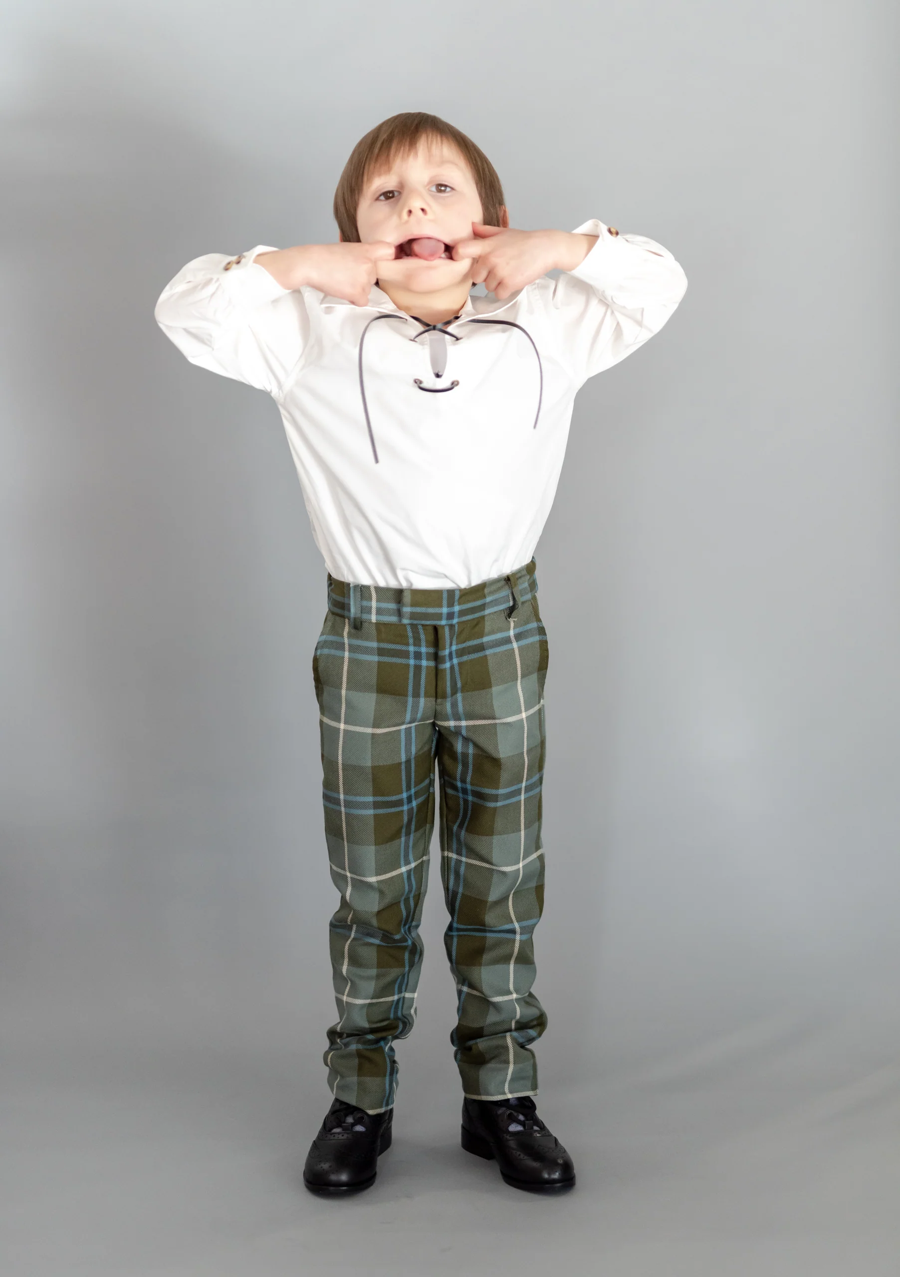Kids Polyviscose Trews - Douglas Weathered Tartan - Image 2