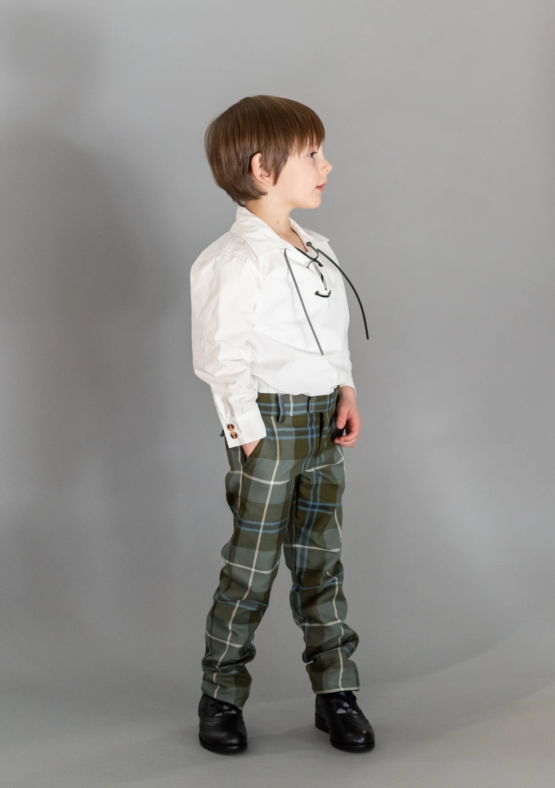 Kids Polyviscose Trews - Douglas Weathered Tartan - Image 3