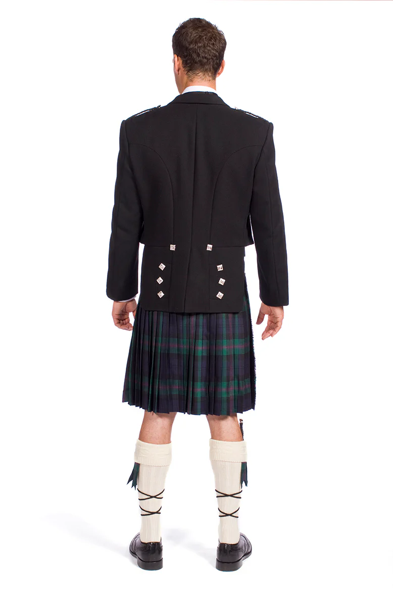 Economy Prince Charlie Jacket Outfit with 16oz 8 Yard Wool Lochcarron Strome Kilt - Made to Order - Image 3