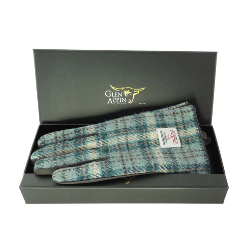 Harris Tweed Brown Leather & Harris Tweed Gloves - Image 3