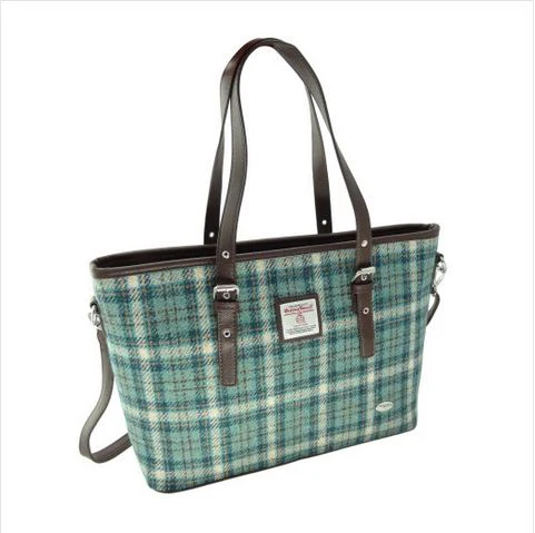 Harris Tweed Large Tote Bag with Shoulder Straps - Spey - Image 10
