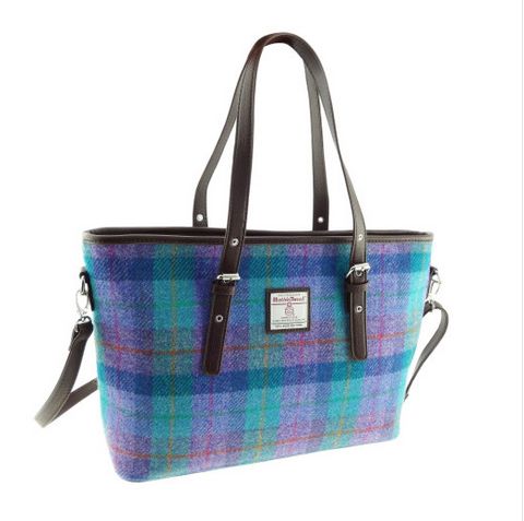 Harris Tweed Large Tote Bag with Shoulder Straps - Spey - Image 11