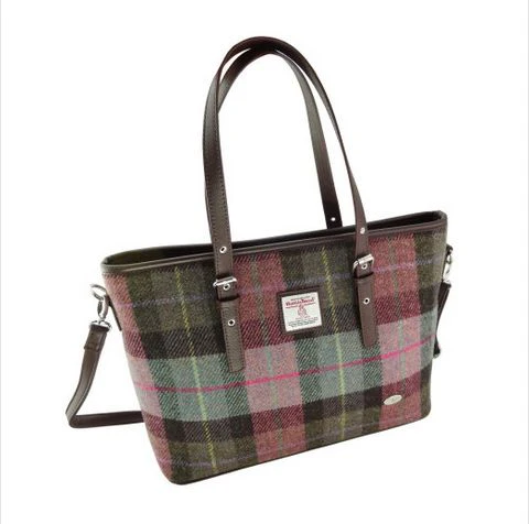 Harris Tweed Large Tote Bag with Shoulder Straps - Spey - Image 12