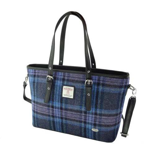 Harris Tweed Large Tote Bag with Shoulder Straps - Spey - Image 13