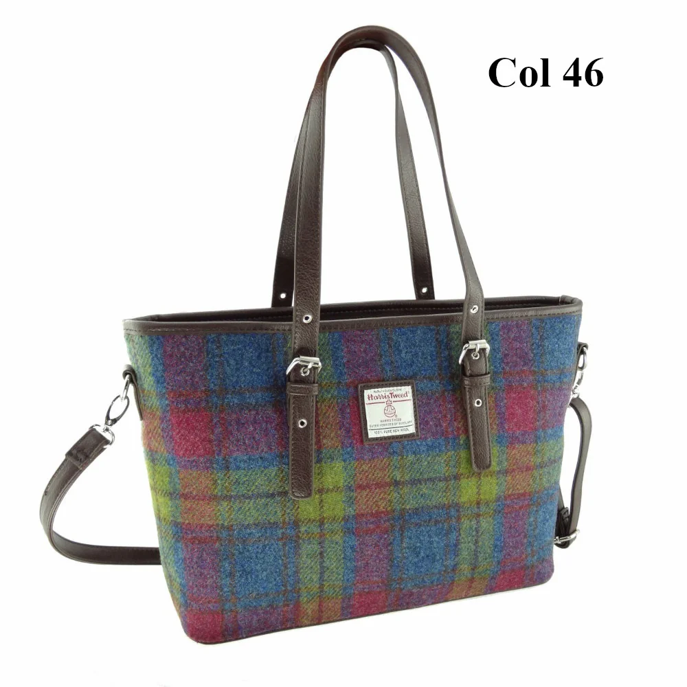 Harris Tweed Large Tote Bag with Shoulder Straps - Spey - Image 4
