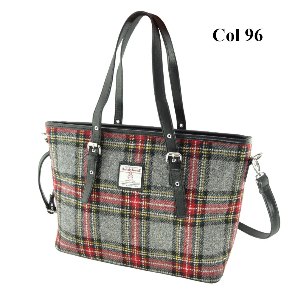 Harris Tweed Large Tote Bag with Shoulder Straps - Spey - Image 5