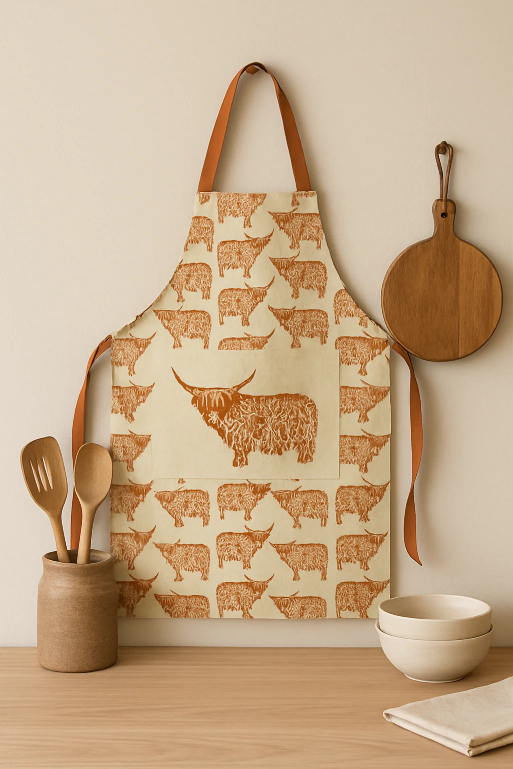 Highland Cow Design Apron - Image 2