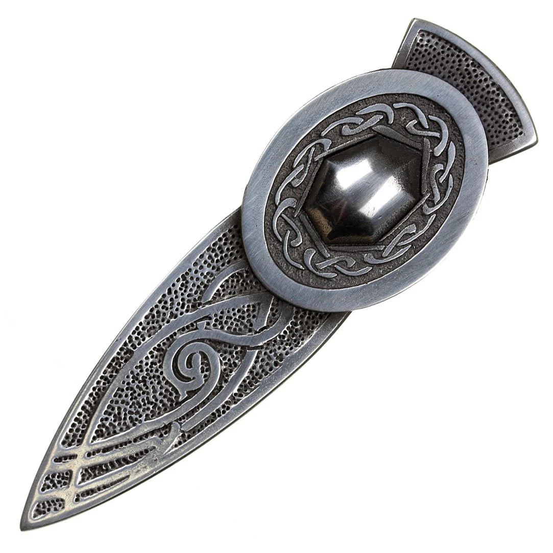 Pewter Intricate Oval Design Kilt Pin - Image 2