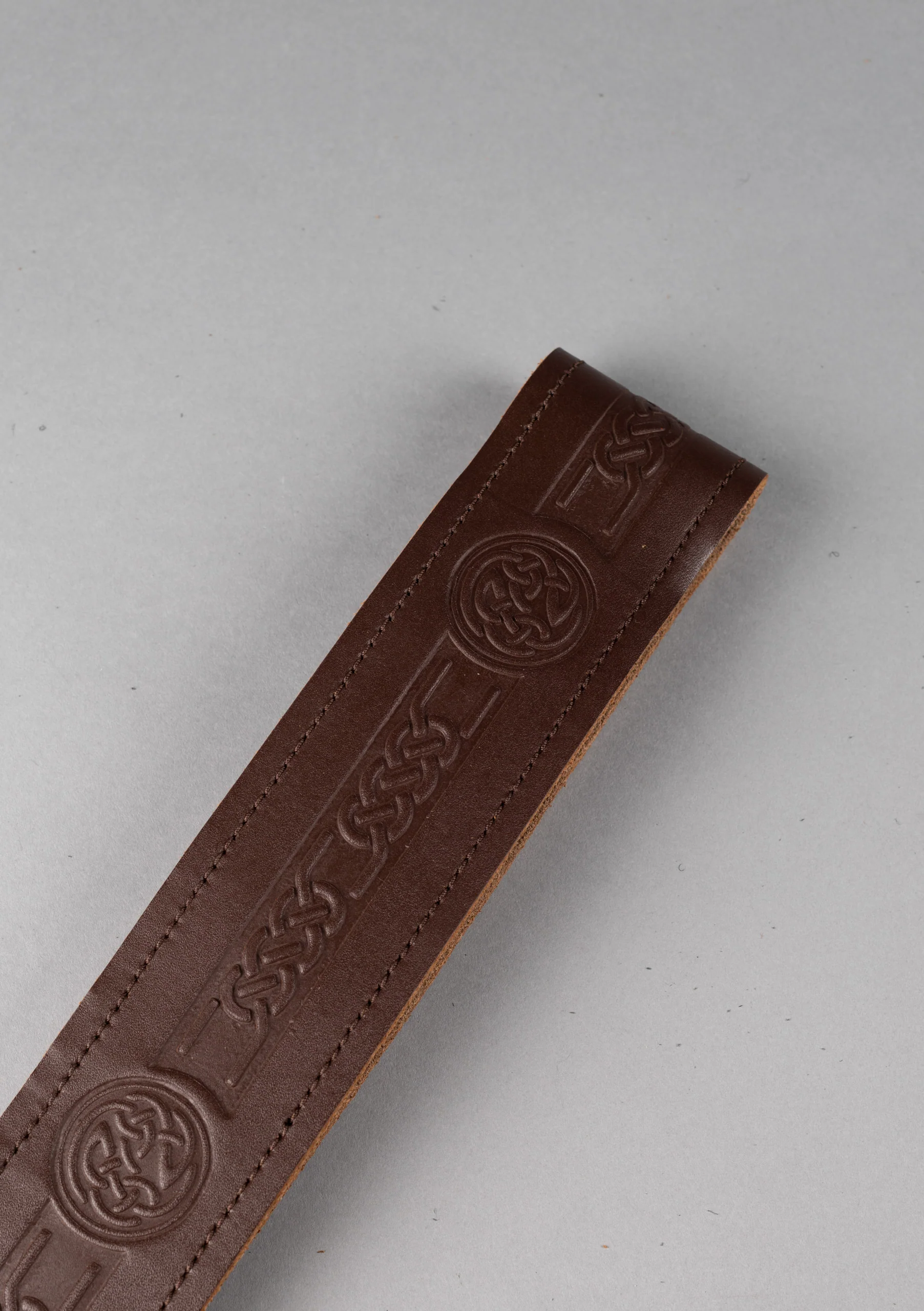 Kids Celtic Leather Kilt Belt - Brown - Image 3
