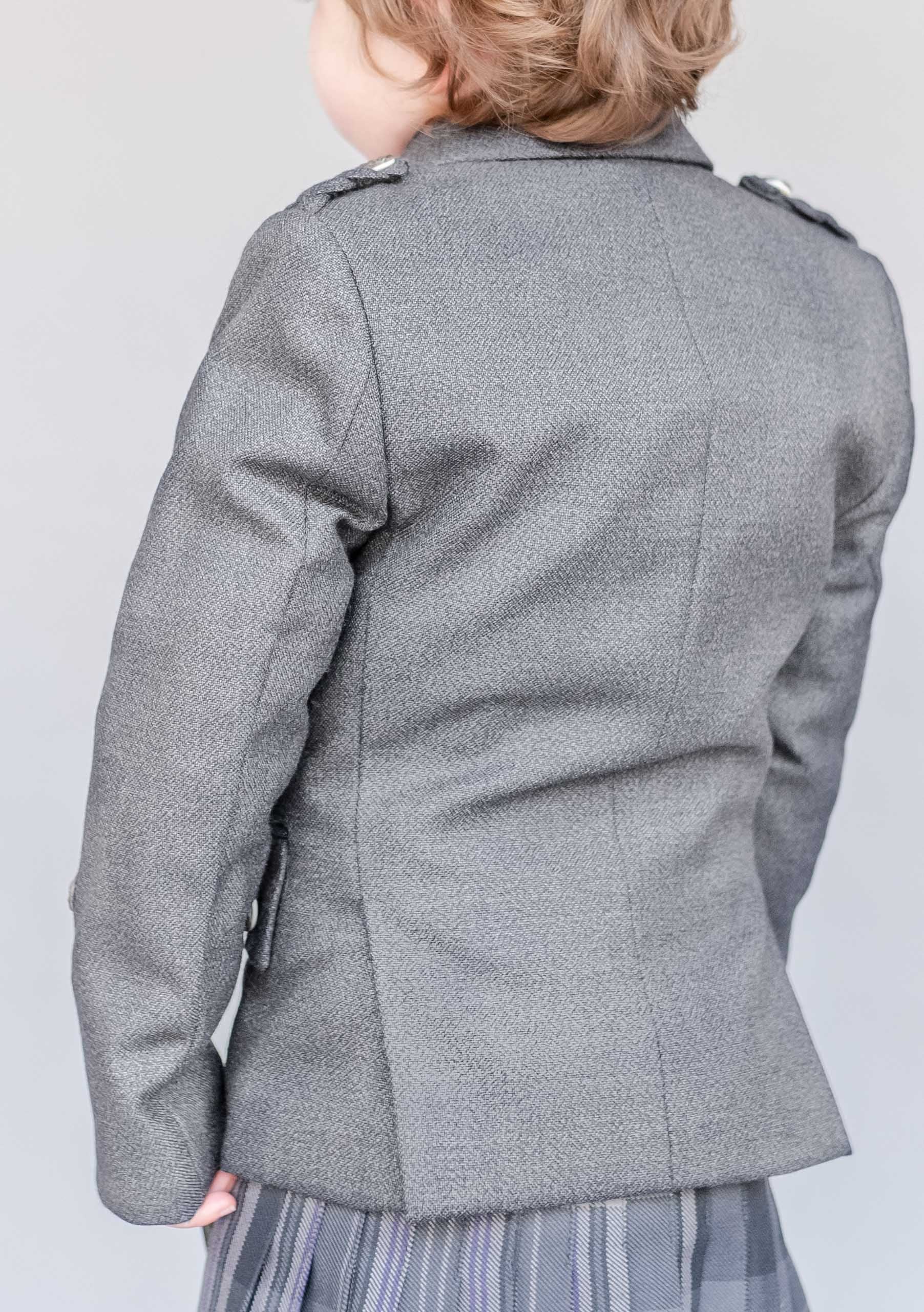Kids Light Grey Braemar Jacket & Vest - Image 4