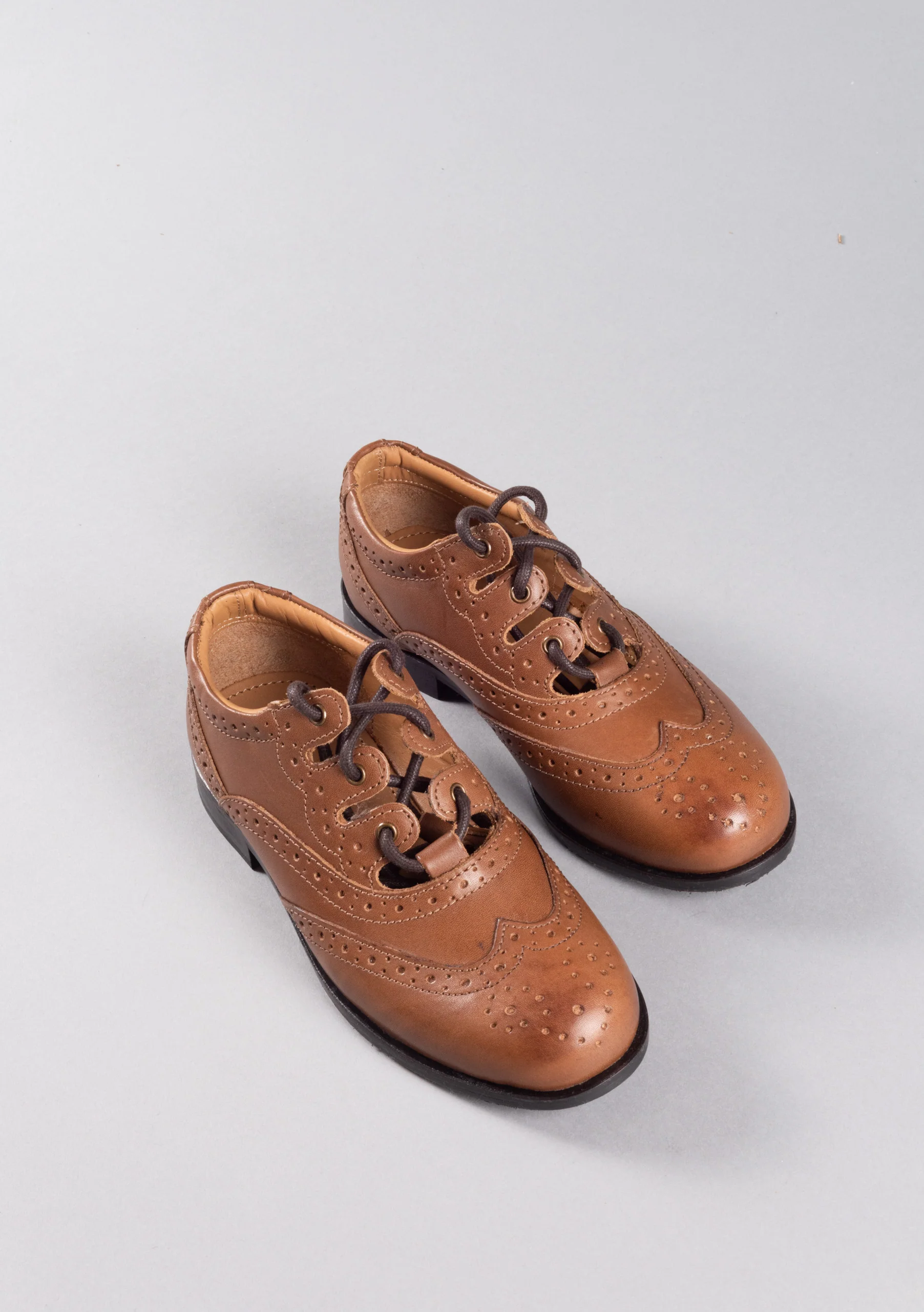 Kids Tan Leather Ghillie Brogues - CLEARANCE - Image 3