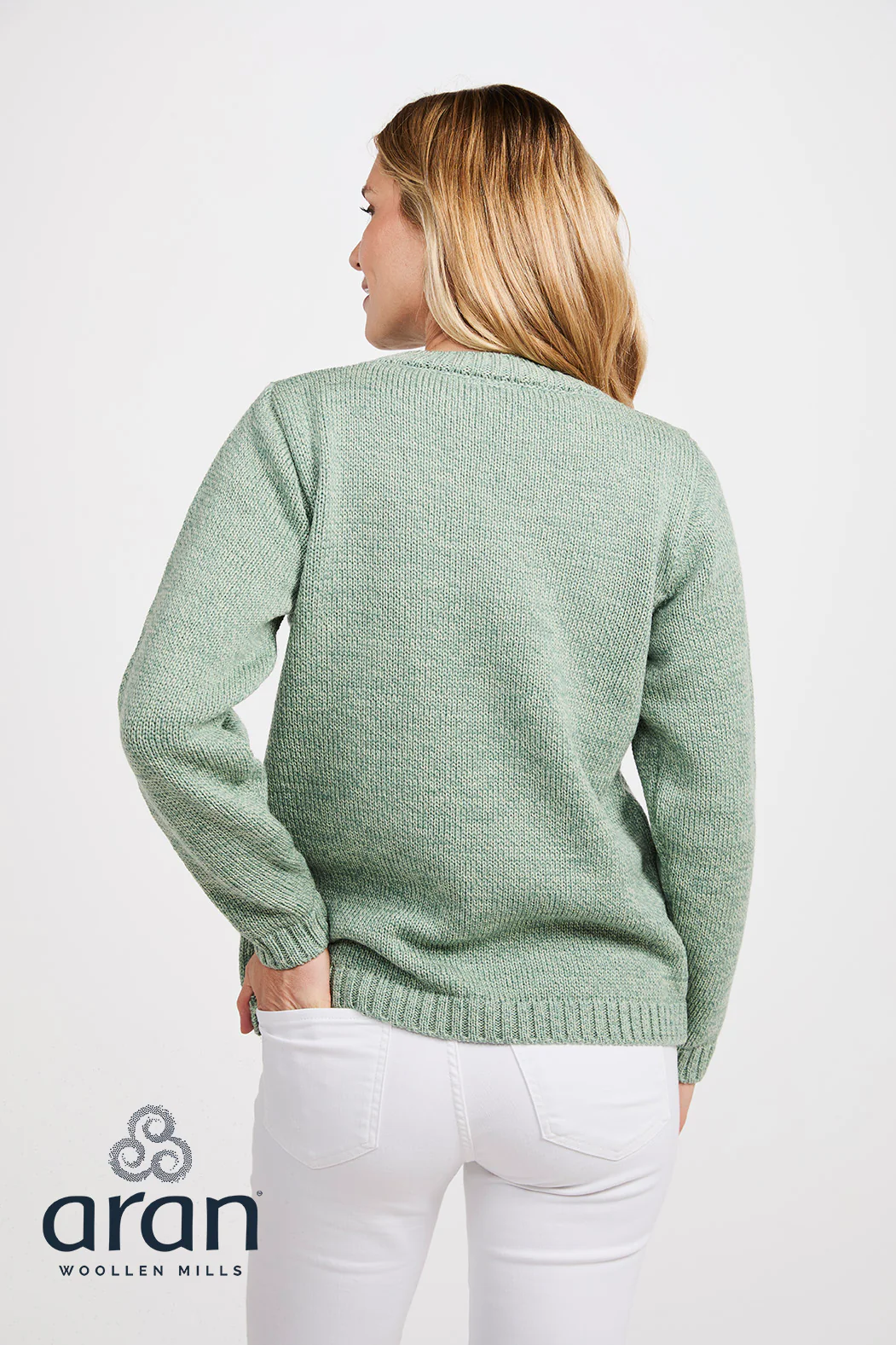 Ladies 100% Supersoft Merino Wool Crew Neck Sweater by Aran Mills - Image 4