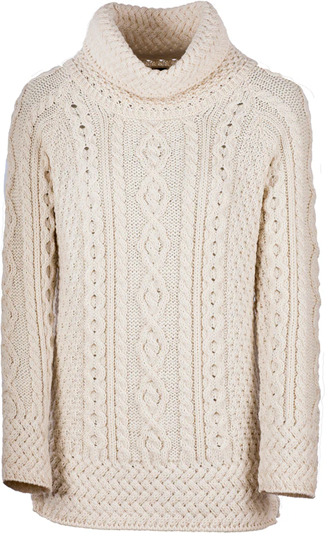 Ladies Merino Wool Roll Neck Sweater by Aran Mills - 2 Colours - Image 2
