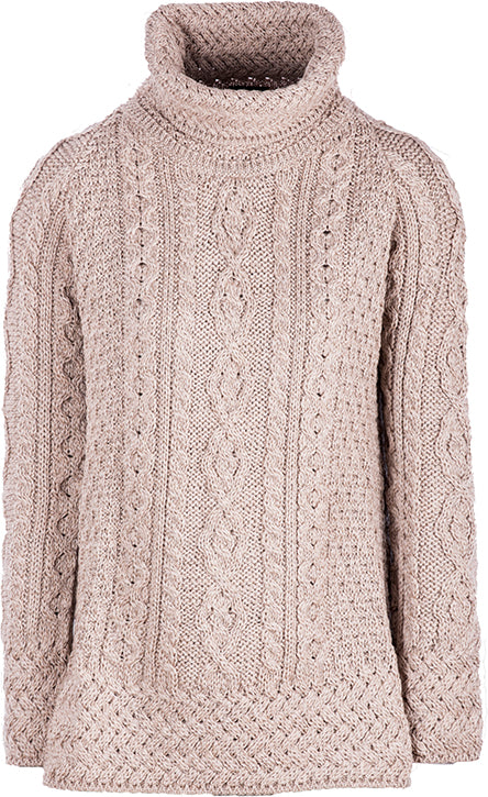 Ladies Merino Wool Roll Neck Sweater by Aran Mills - 2 Colours - Image 3